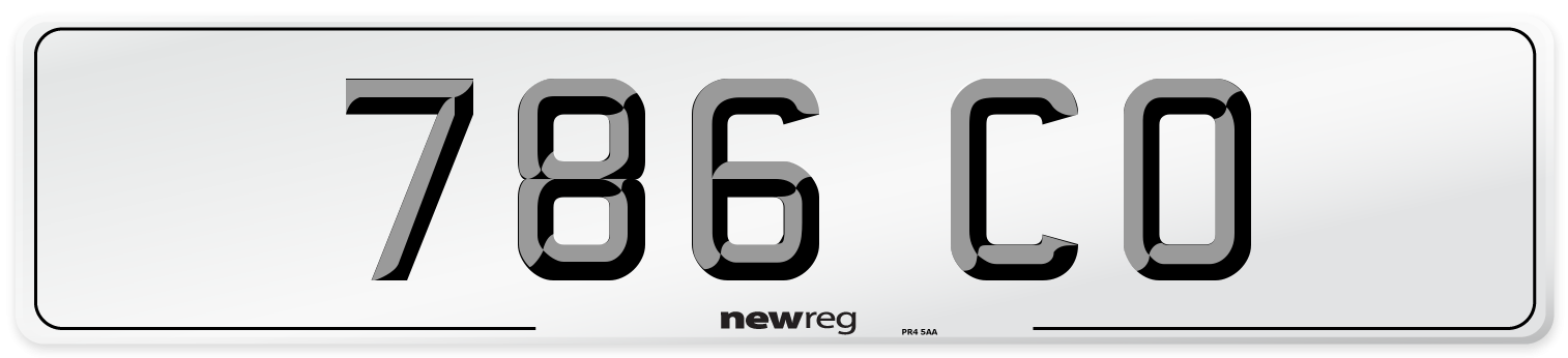 786 CO Number Plate from New Reg